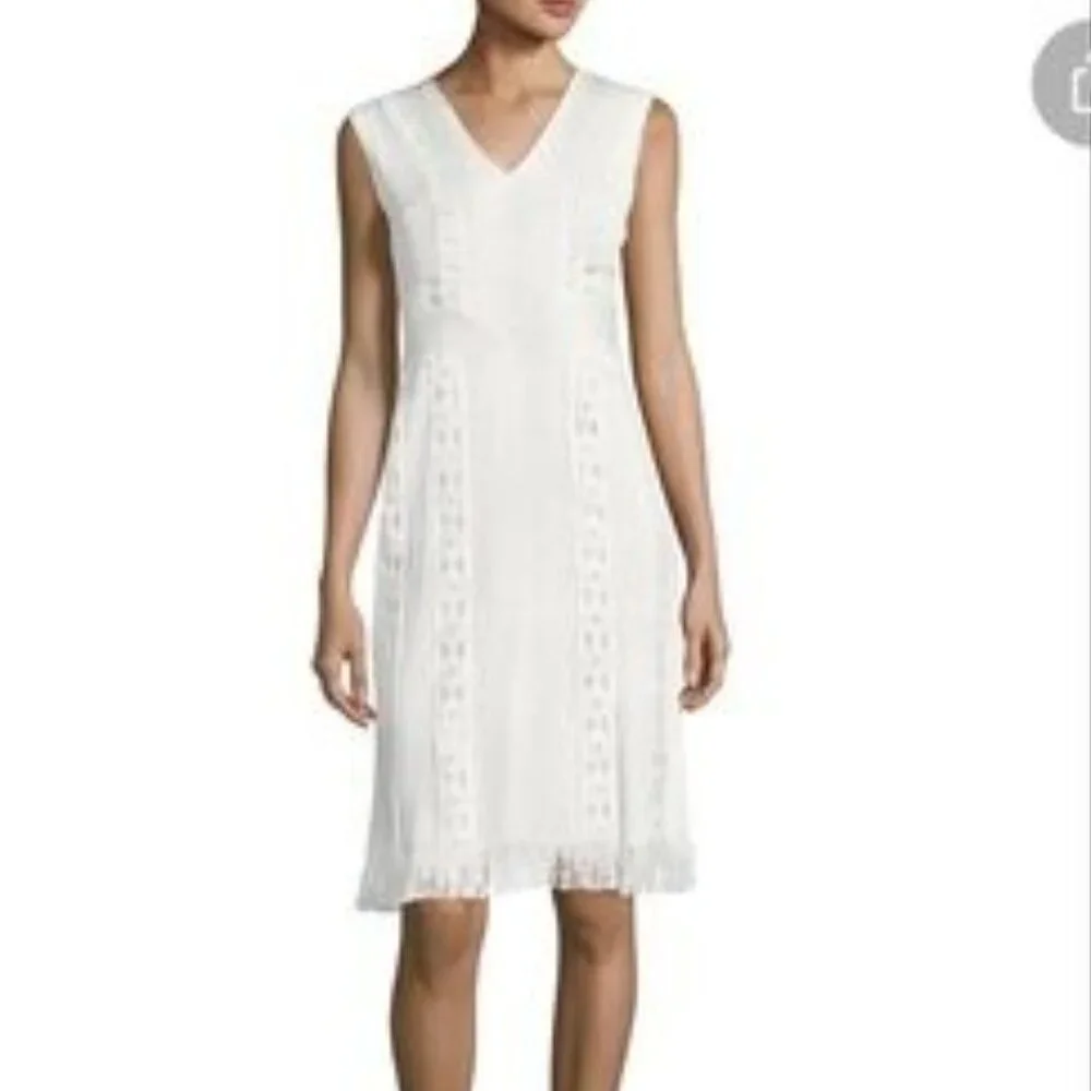 Kobi Halperin | Amani Fringe Hem Dress in White - Picture 1 of 8